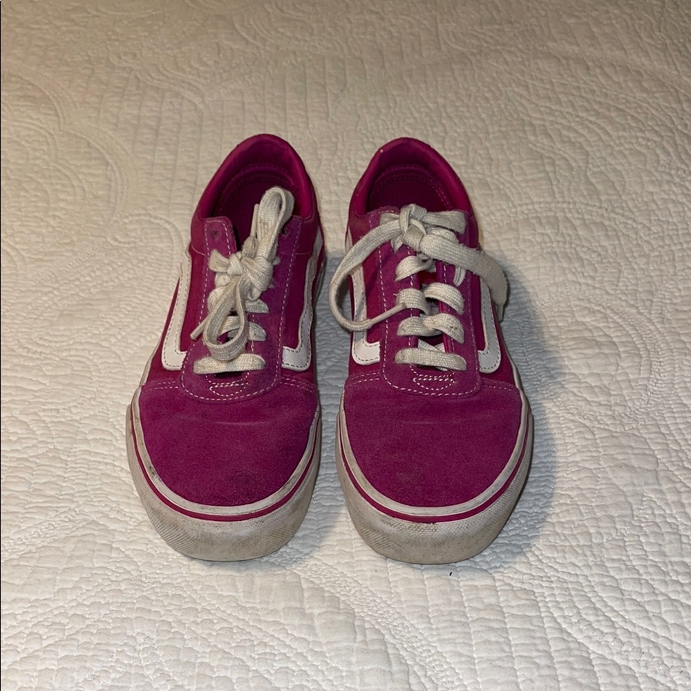 Vans Kids Pink and White Sneakers
